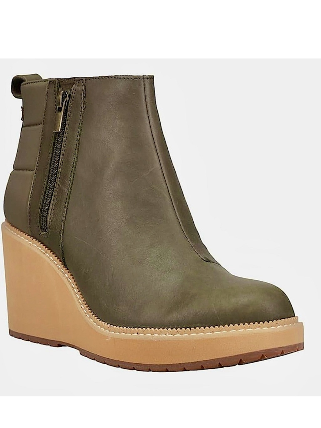 Toms The Raven Boot In Tarmac Olive Water Resistant Leather
